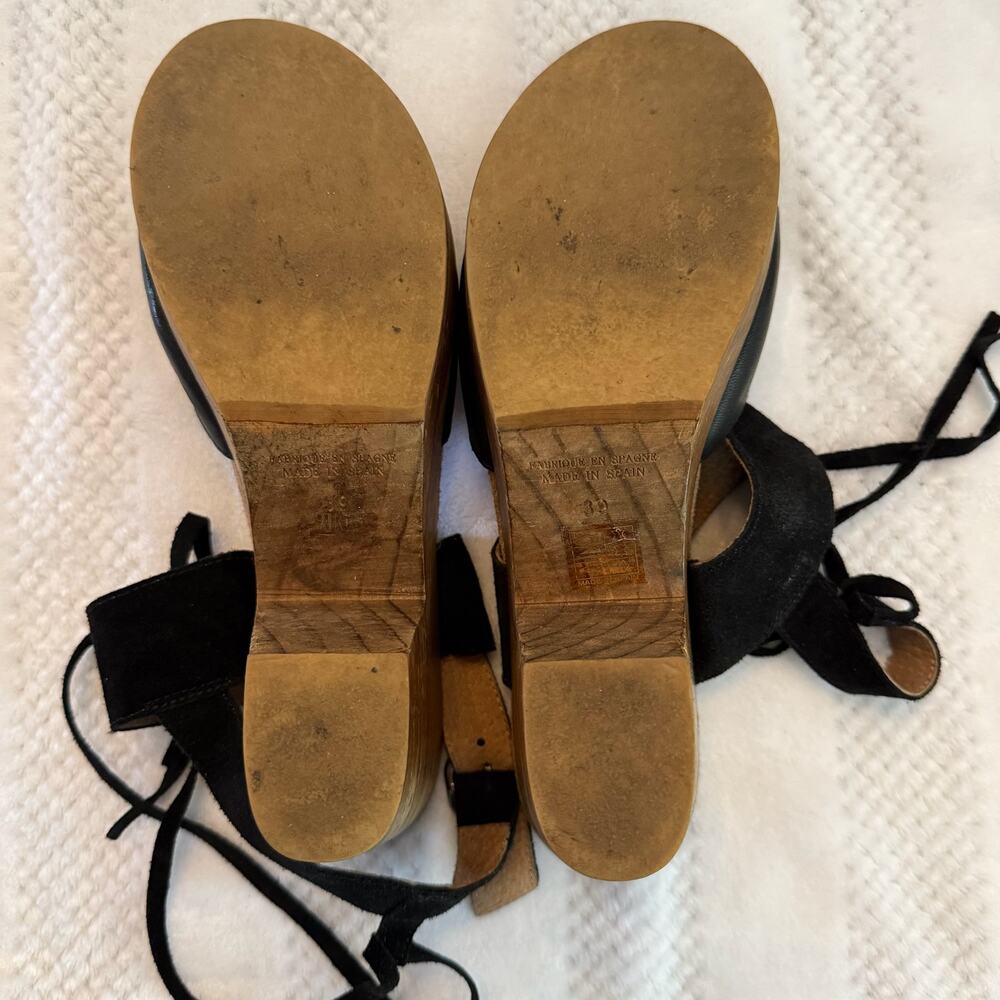 free people belmont clog heeled mules black size 39 - Picture 3 of 6